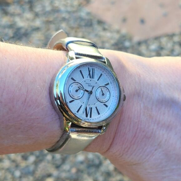 Steel by Design Vintage Quartz Watch Subdial Water Resistant Leather NIB main image 6